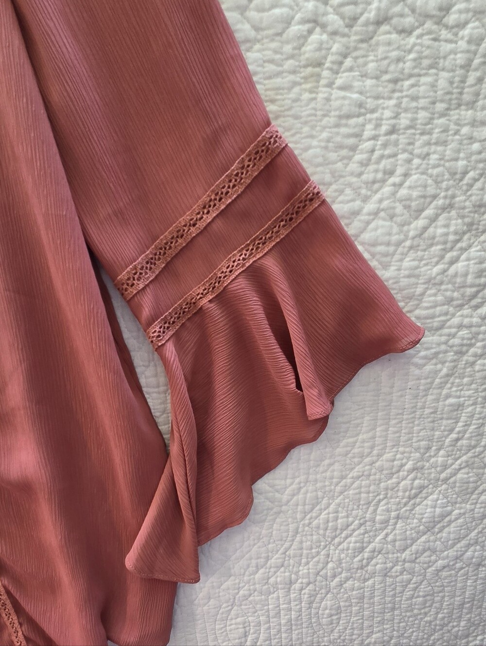 Boho Ruffled Bell Sleeve Blouse - Picture 9 of 14